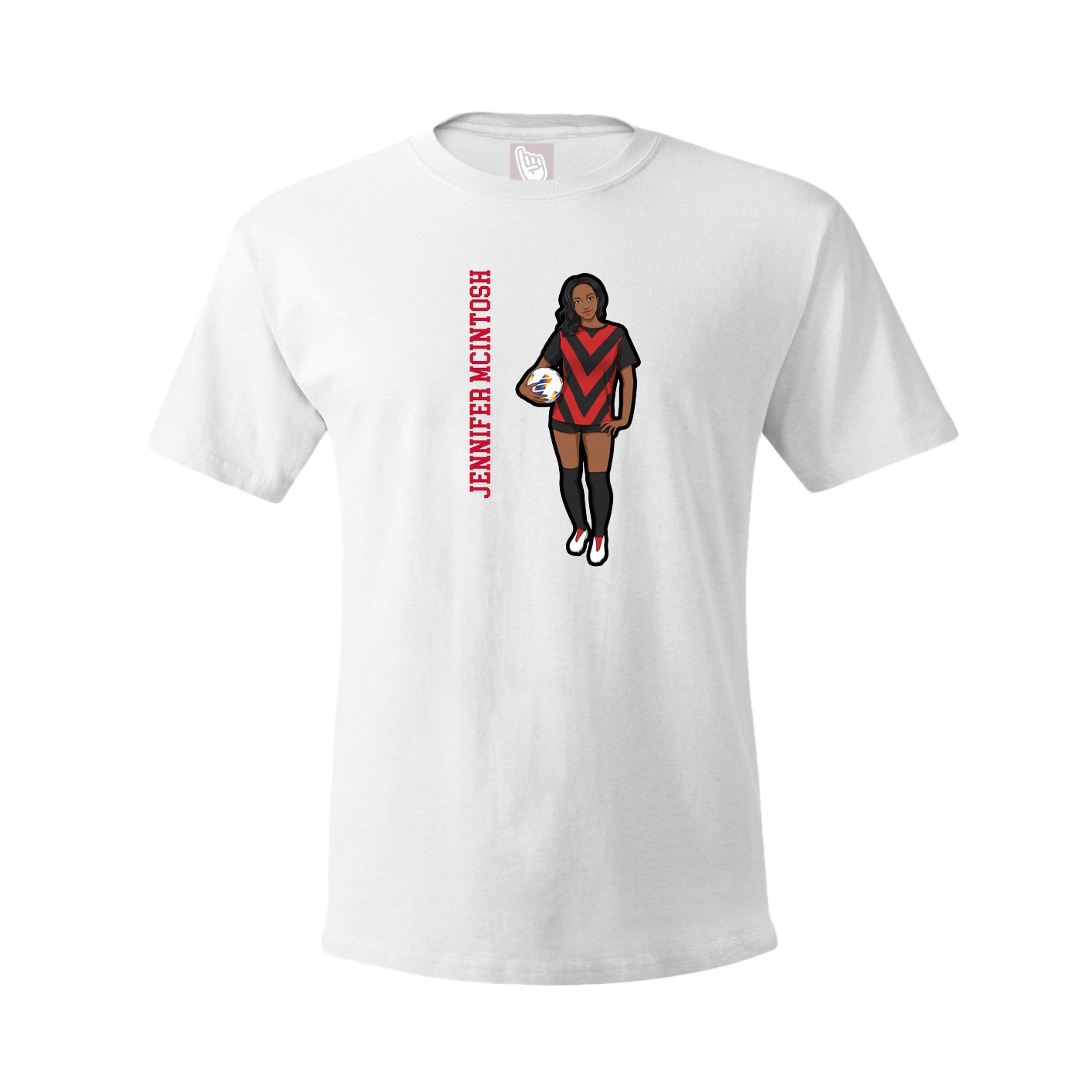 Tee — Name Vertical in White