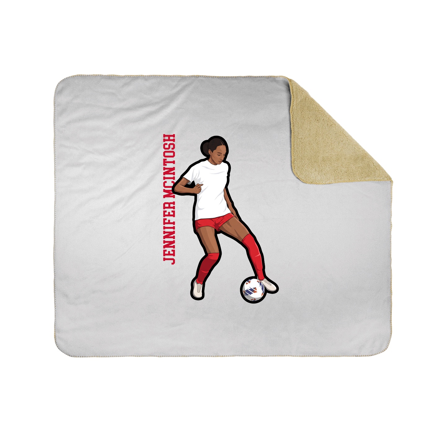 Throw Blanket — Name Vertical in White