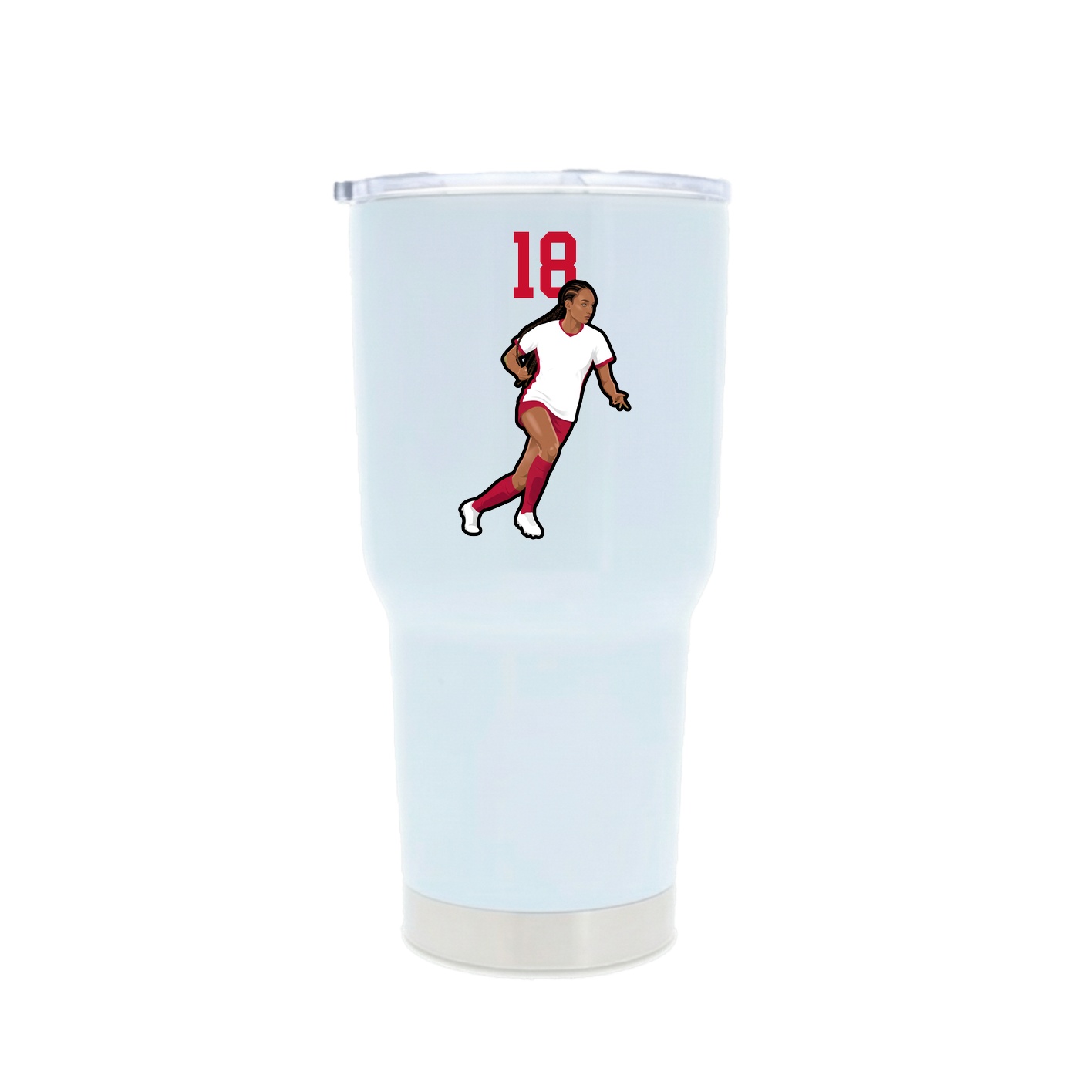 30oz Stainless Steel Tumbler — Number Top in White