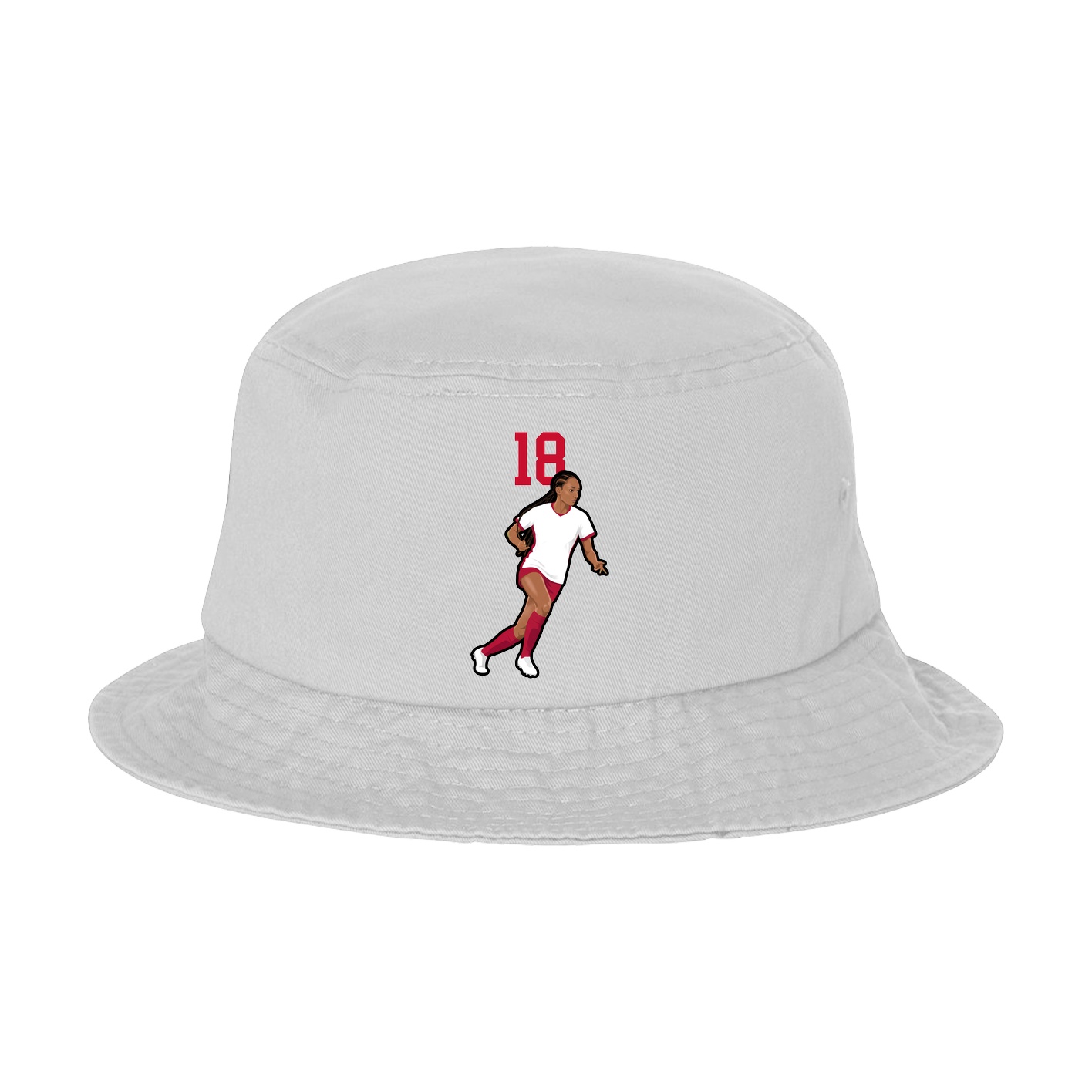 Bucket Cap — Number Top in White