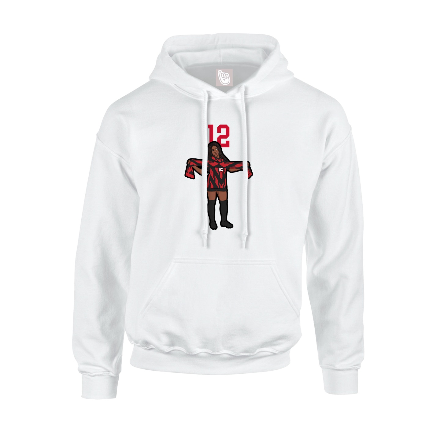 Youth Hoodie — Number Top in White