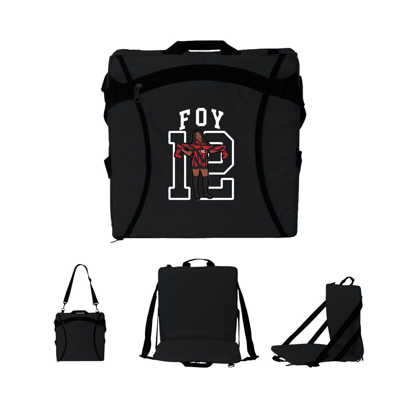 Folding Stadium Seat — Shirsey in Black