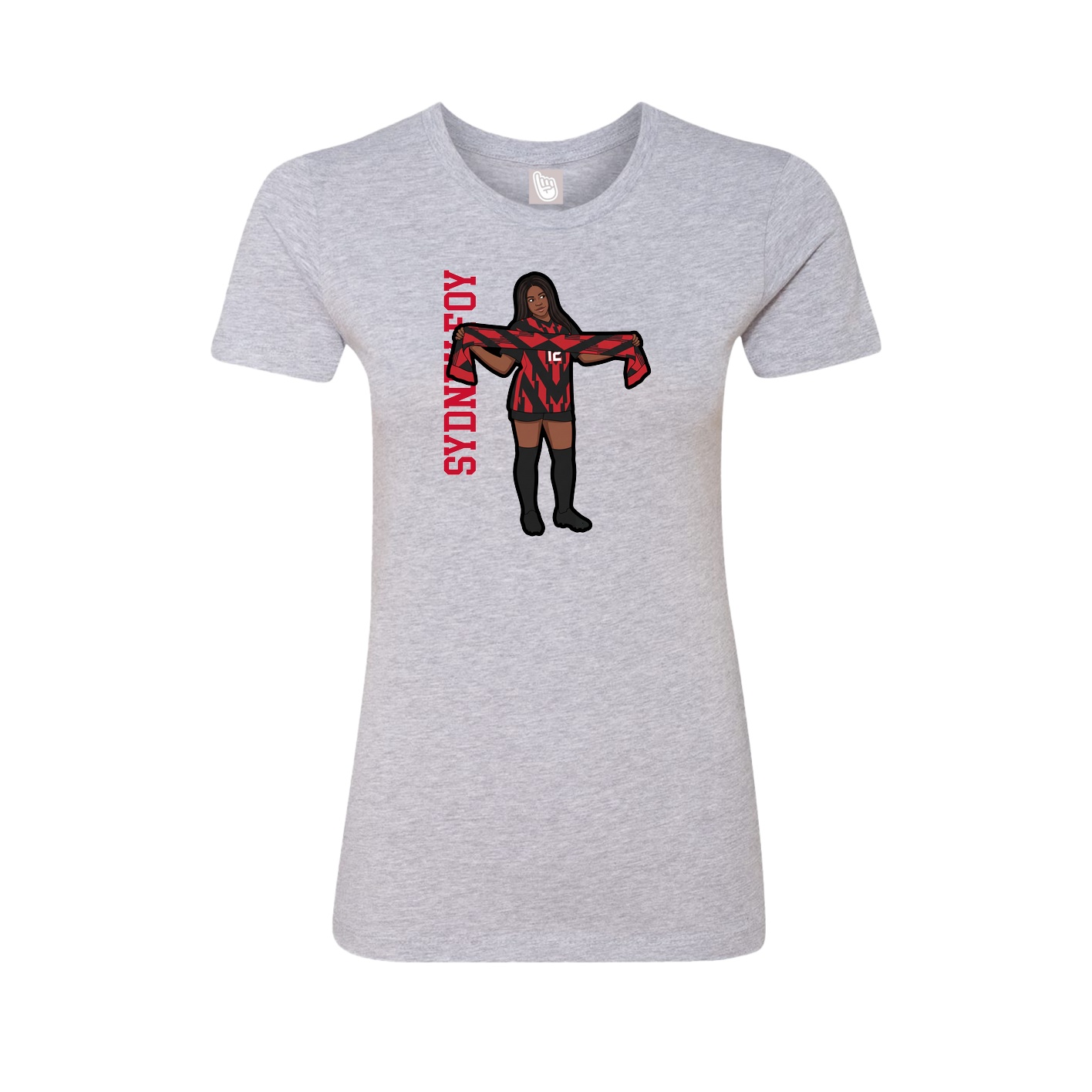 Womens Tee — Name Vertical in Grey