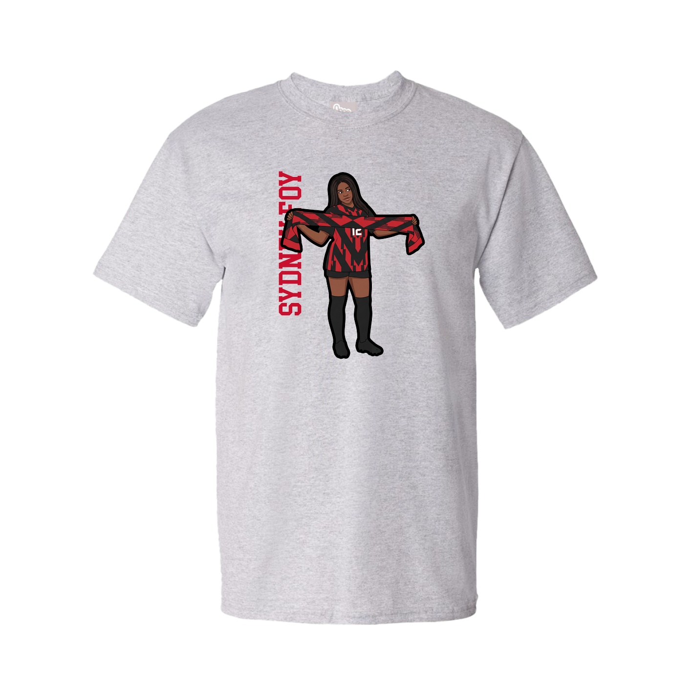 Youth Tee — Name Vertical in Grey
