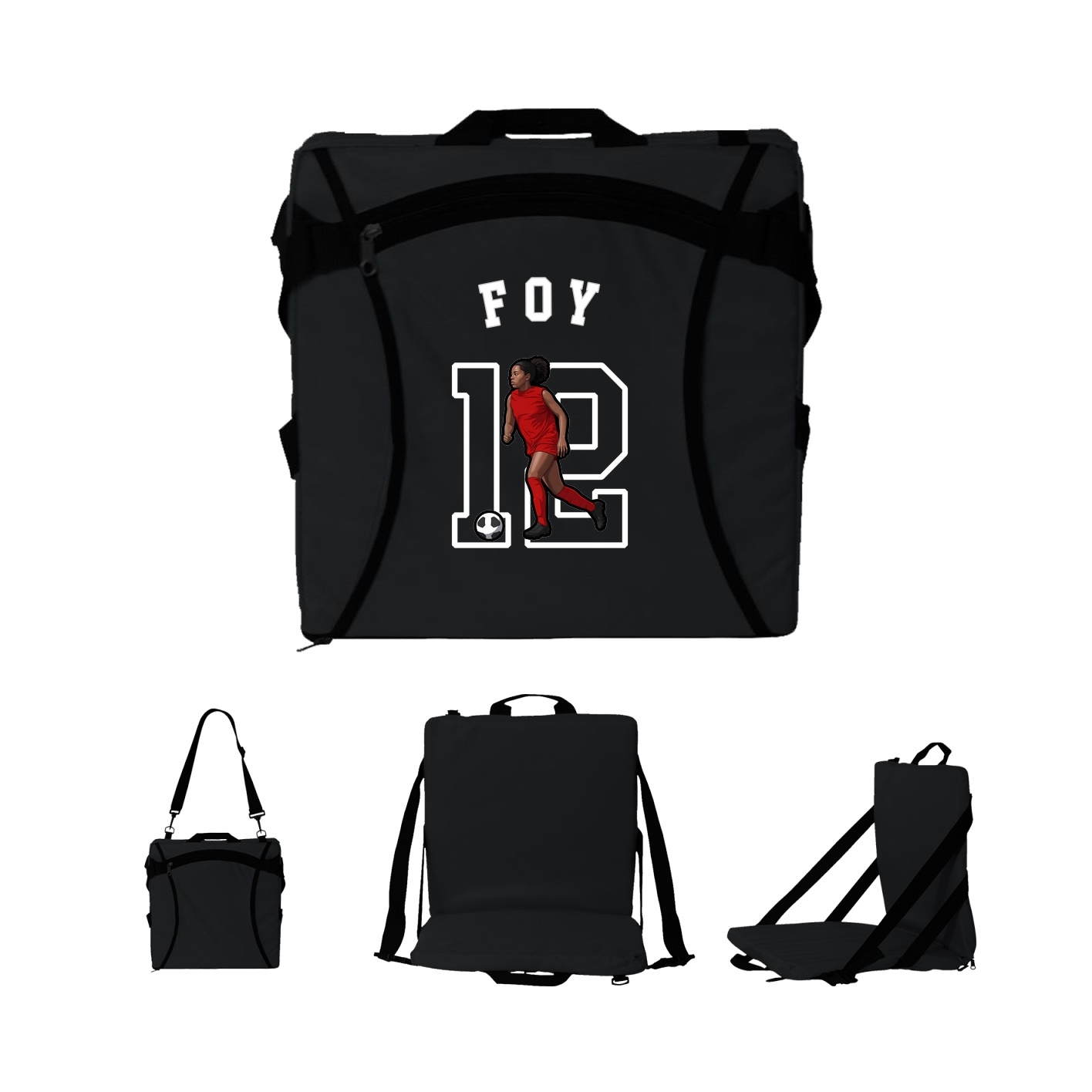 Folding Stadium Seat — Shirsey Arch in Black