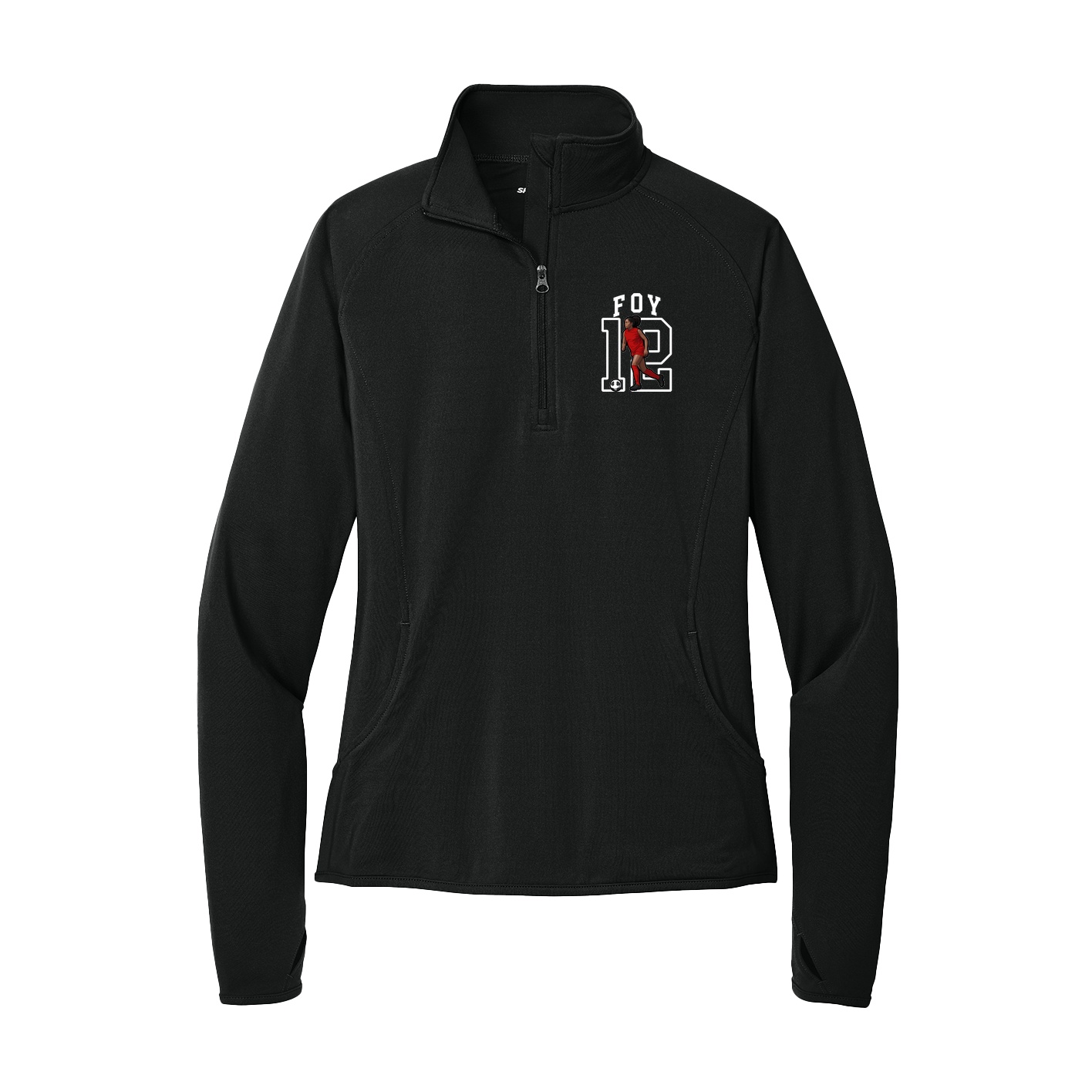 Women's Q-Zip Pullover — Shirsey in Black