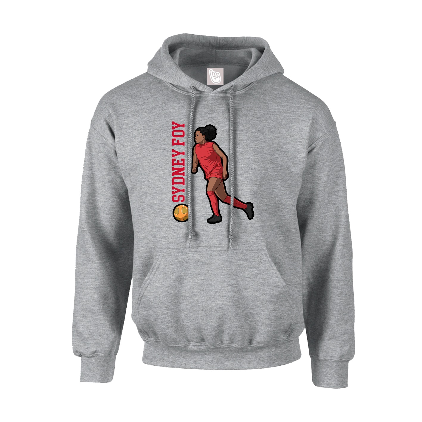Youth Hoodie — Name Vertical in Grey