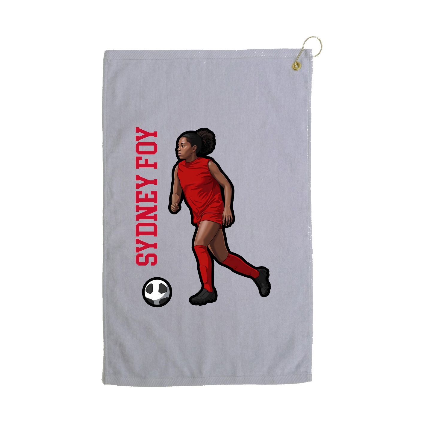 Golf Towel — Name Vertical in Grey