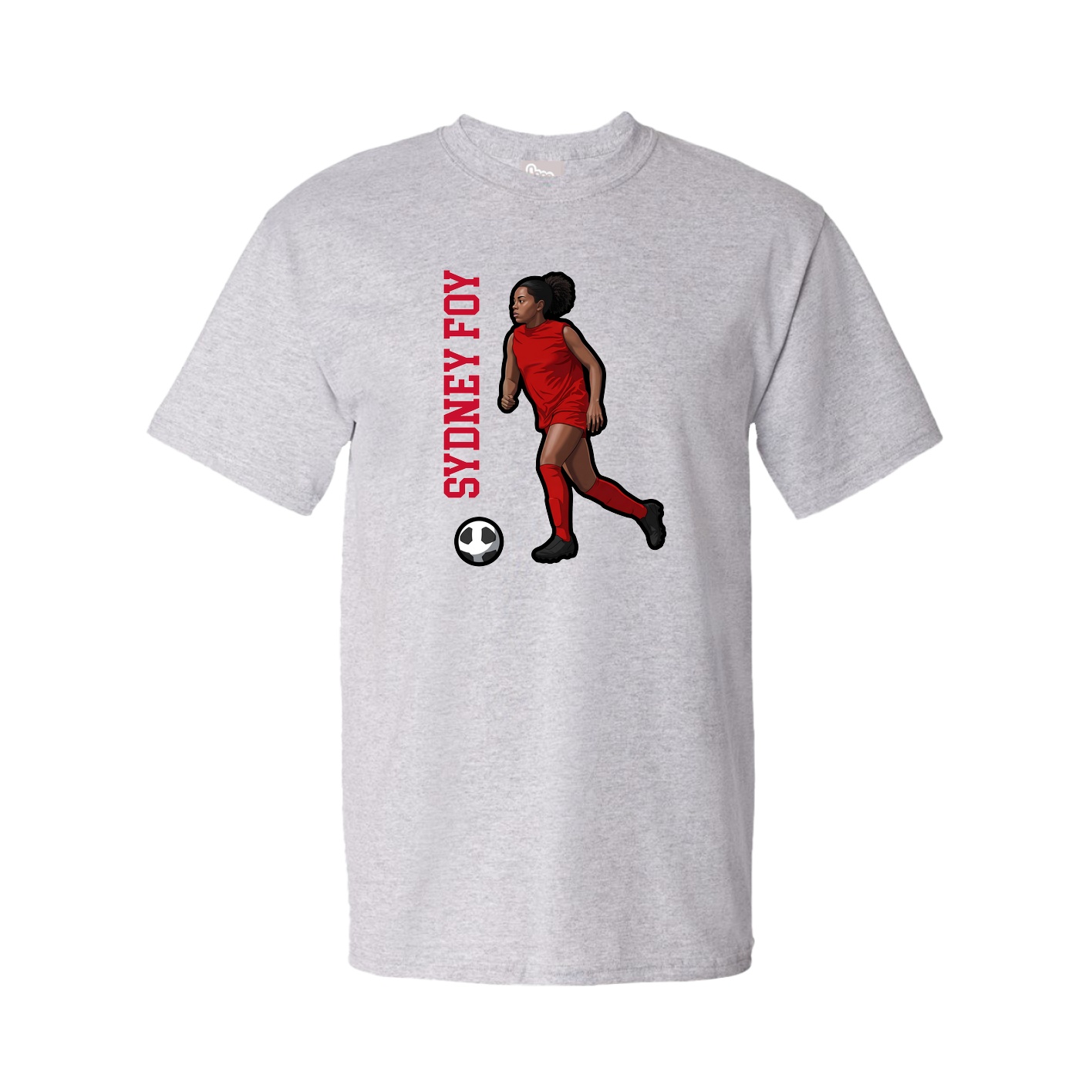 Tee — Name Vertical in Grey