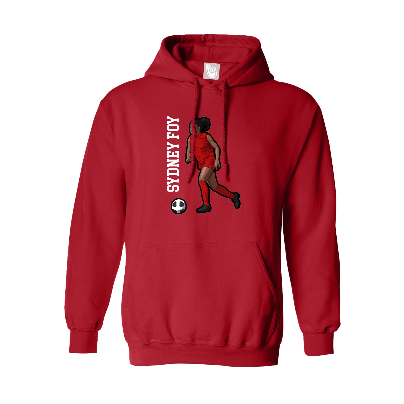 Hoodie — Name Vertical in Red