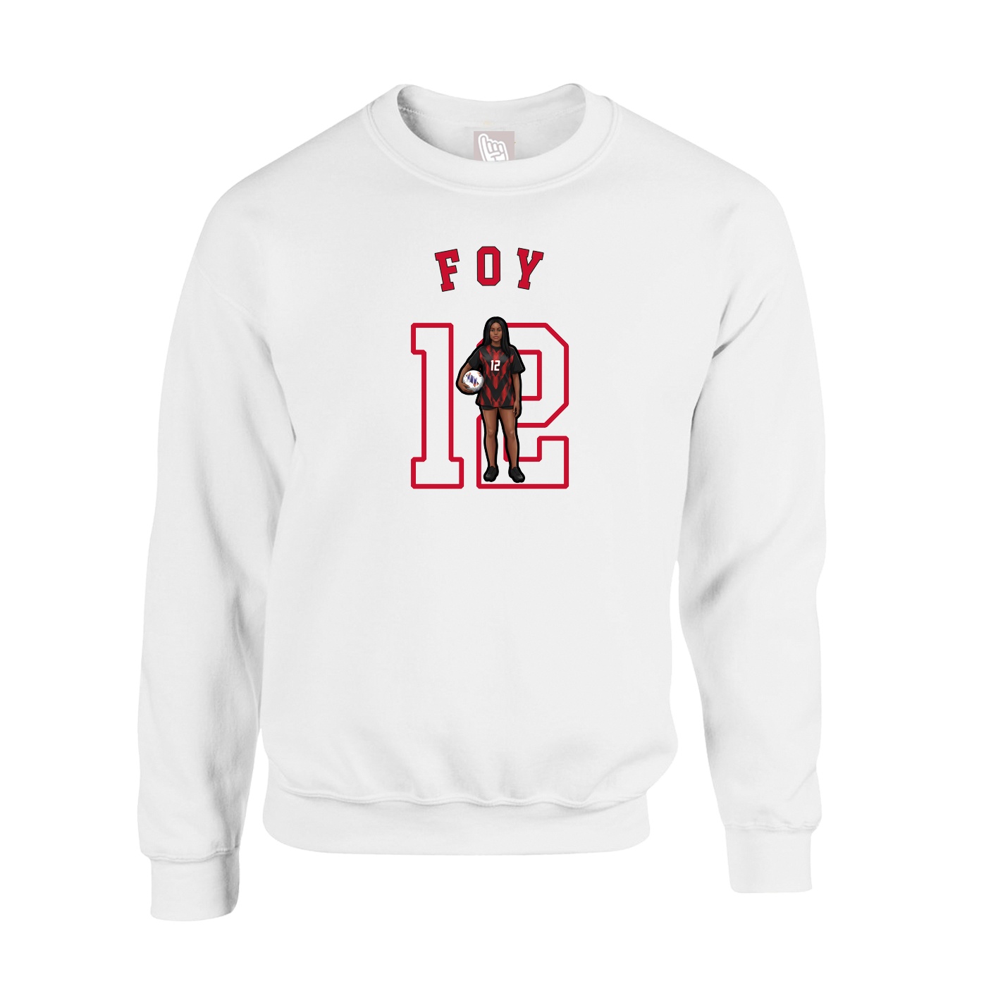 Fleece Crew — Shirsey Arch in White