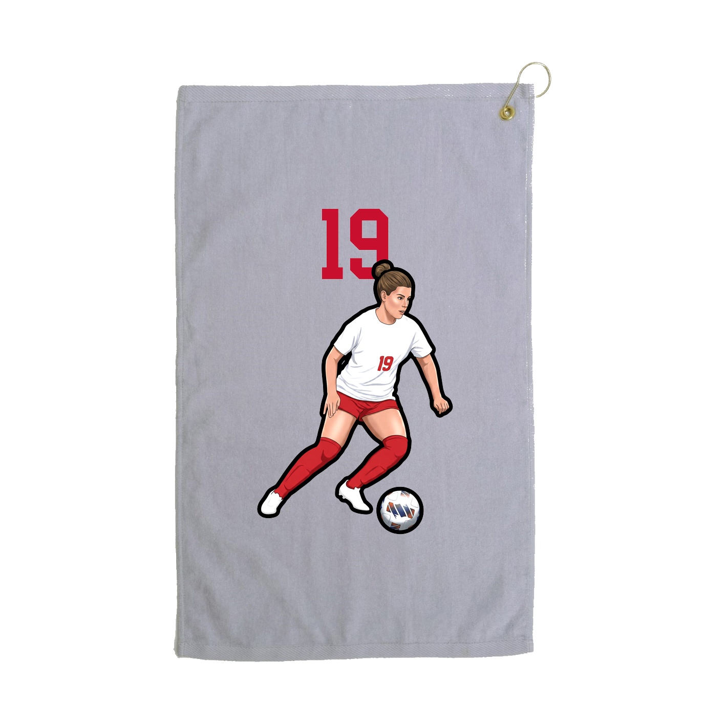 Golf Towel — Number Top in Grey