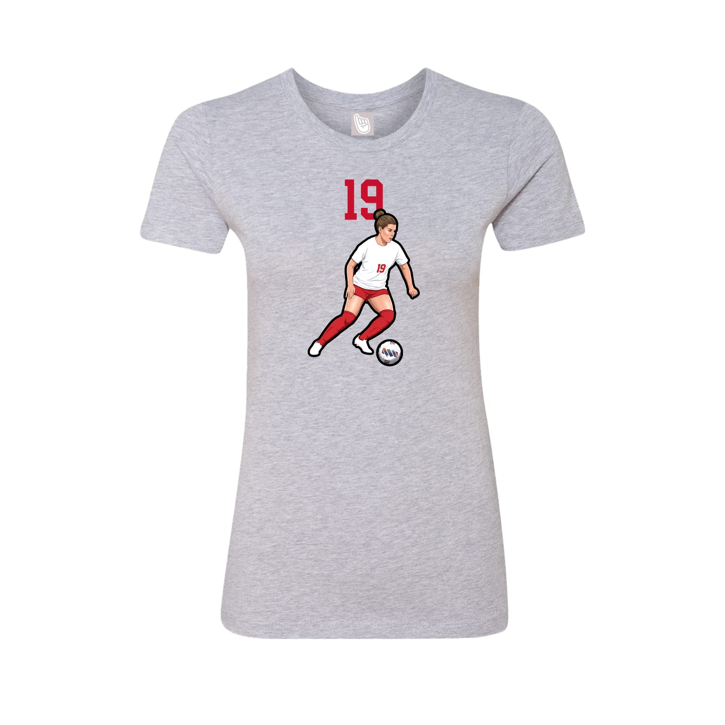 Womens Tee — Number Top in Grey