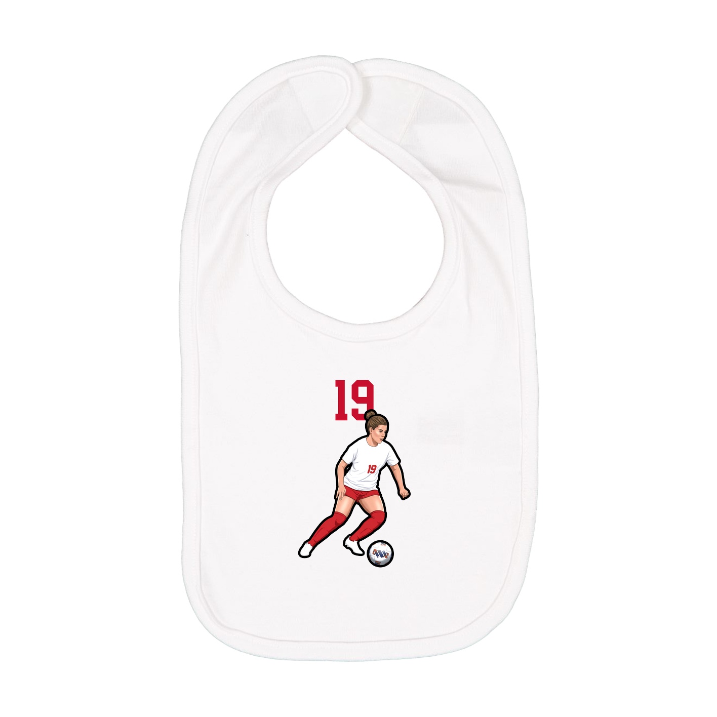Infant Bib — Number Top in White