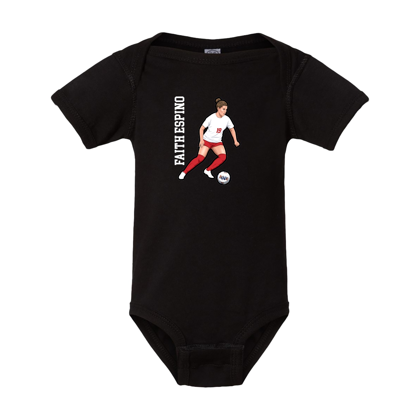 Baby Onesie — Name Vertical in Black