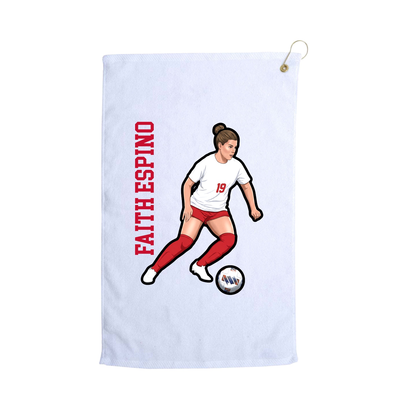 Golf Towel — Name Vertical in White