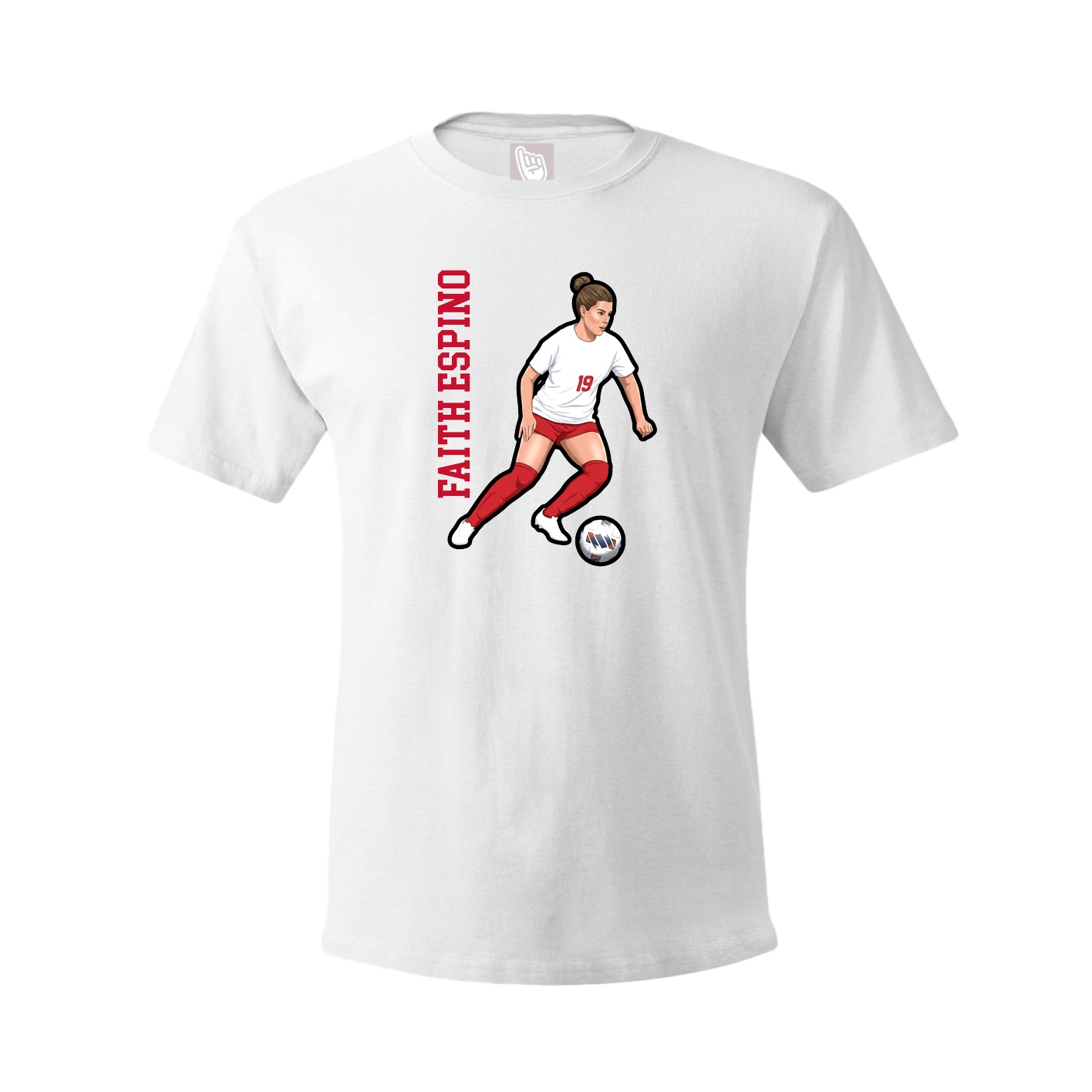 Youth Tee — Name Vertical in White