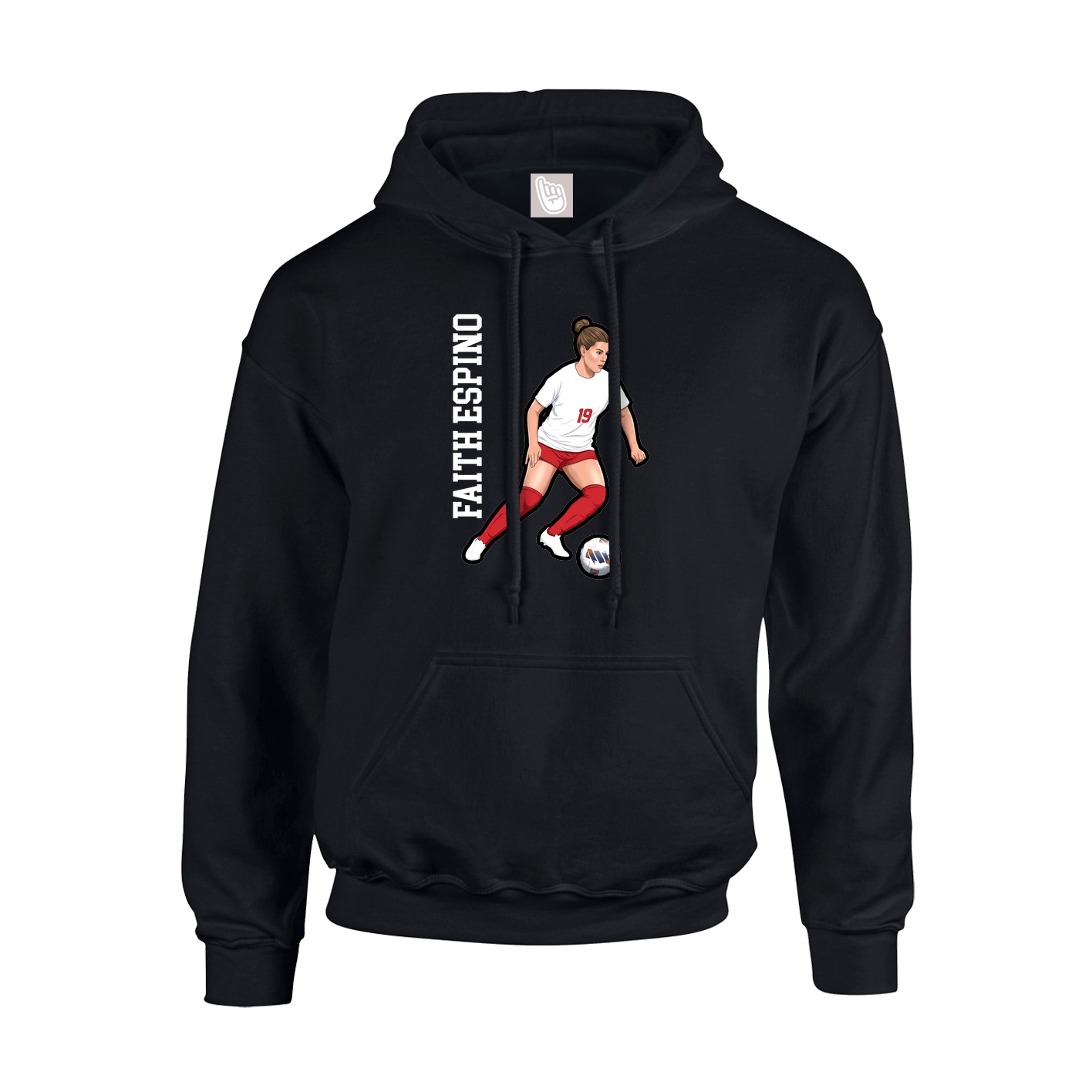 Hoodie — Name Vertical in Black