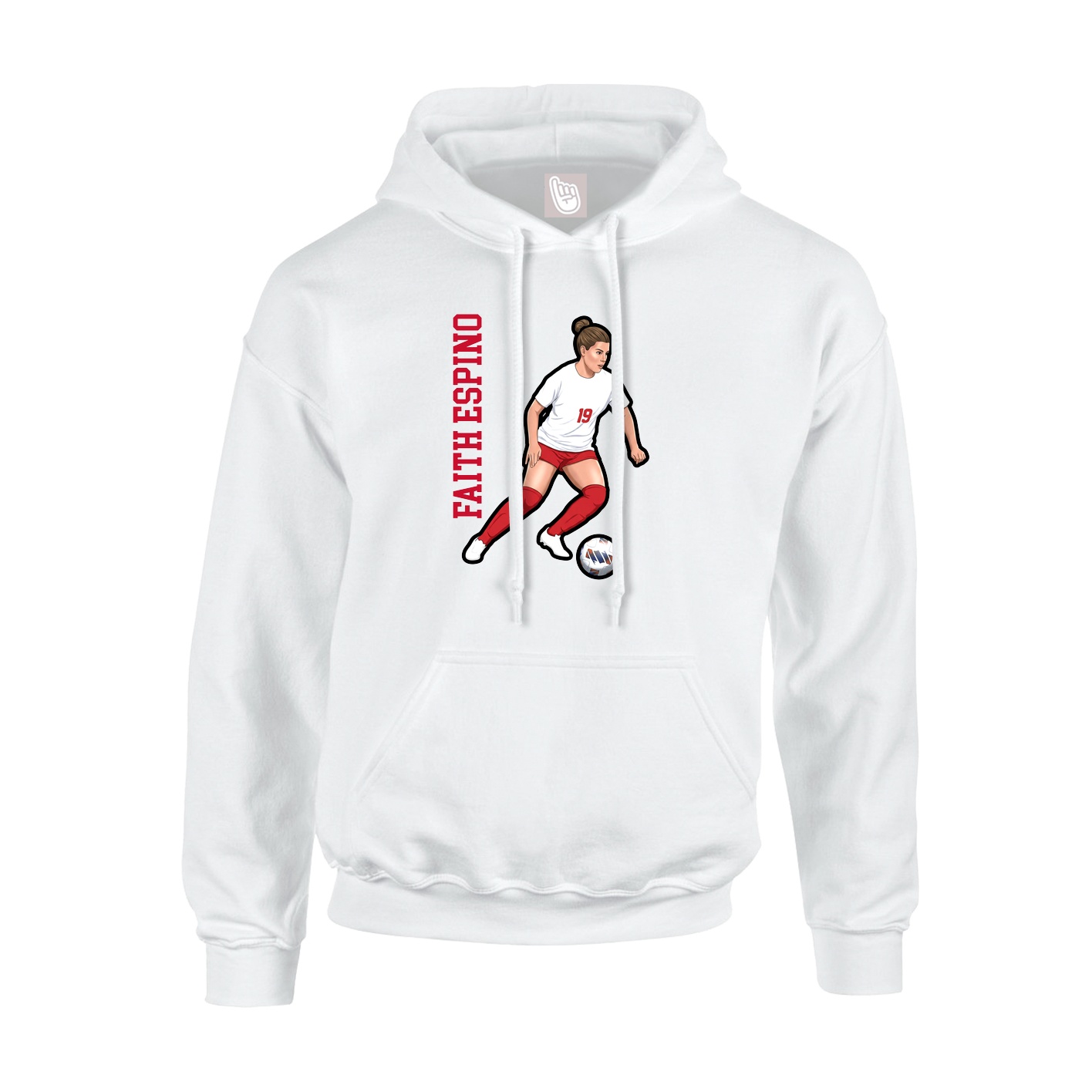 Hoodie — Name Vertical in White