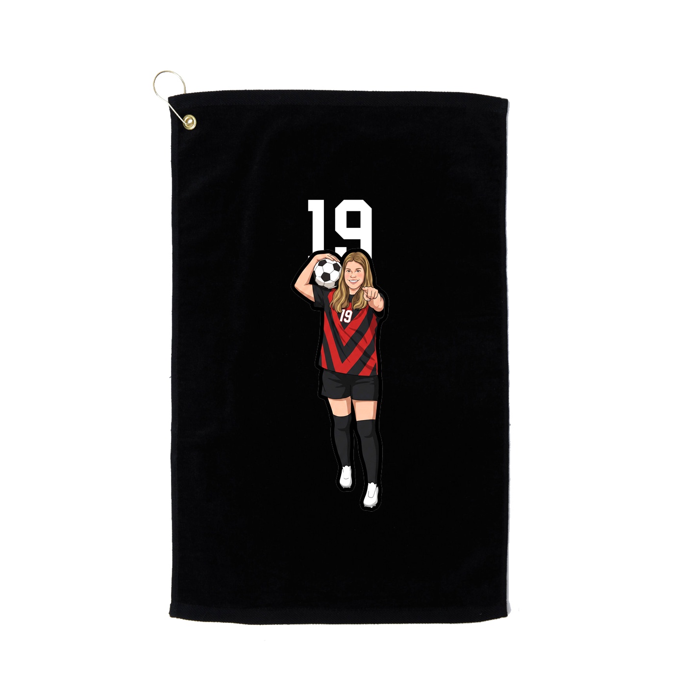 Golf Towel — Number Top in Black