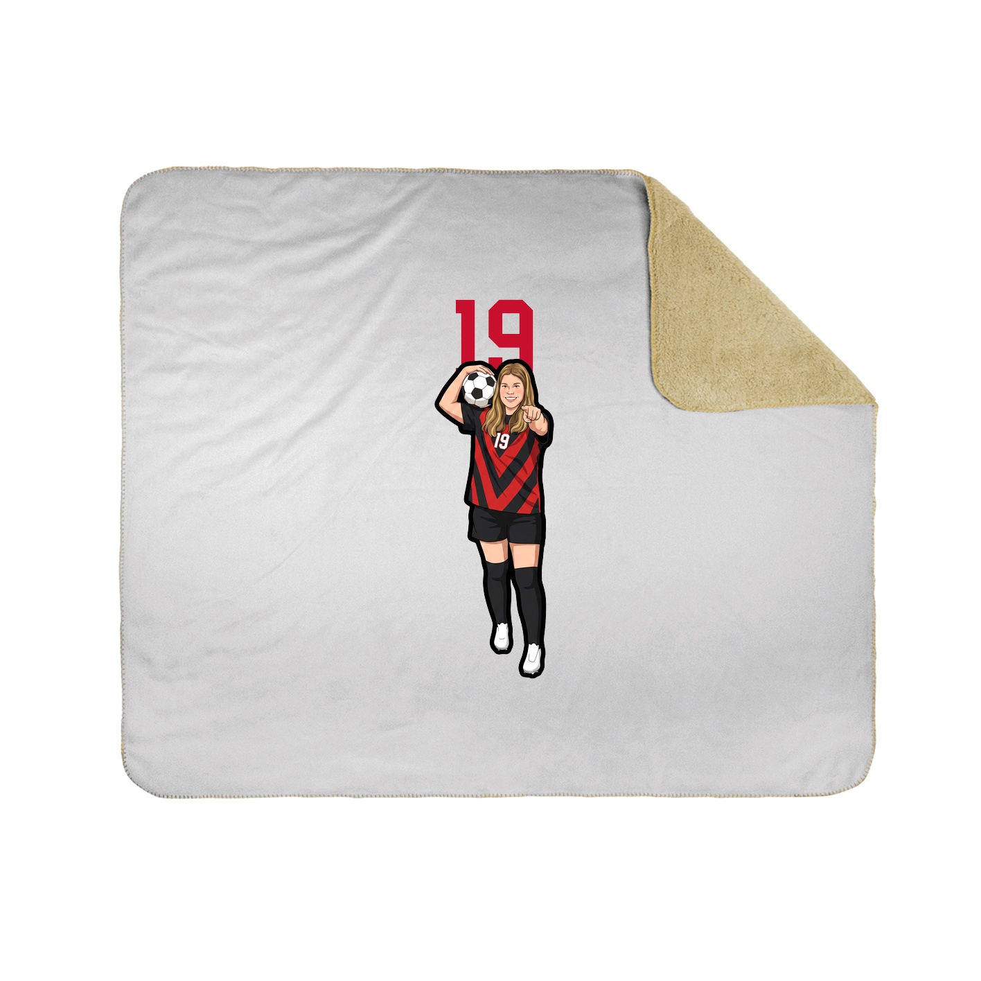 Throw Blanket — Number Top in White