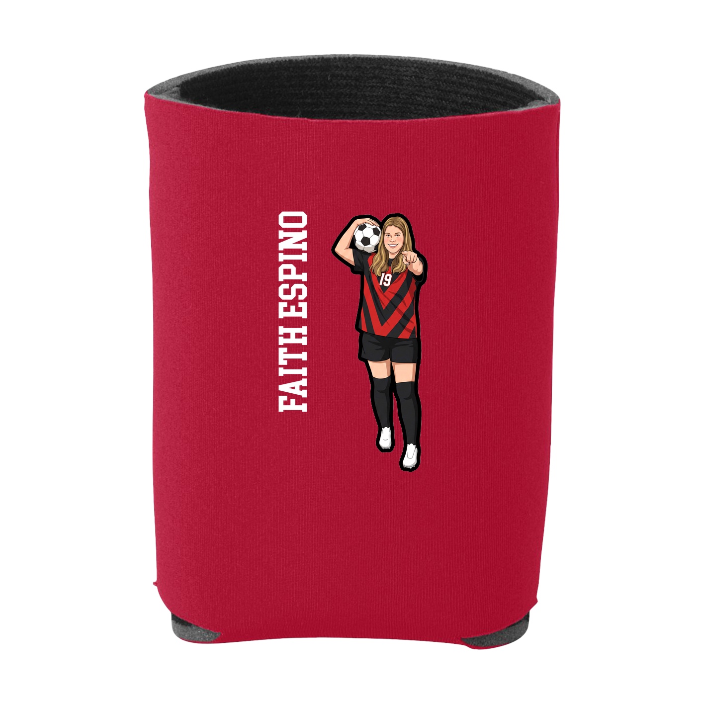 Can Holder — Name Vertical in Red