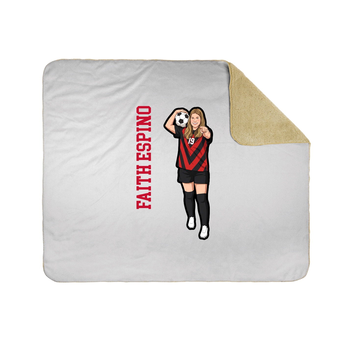 Throw Blanket — Name Vertical in White