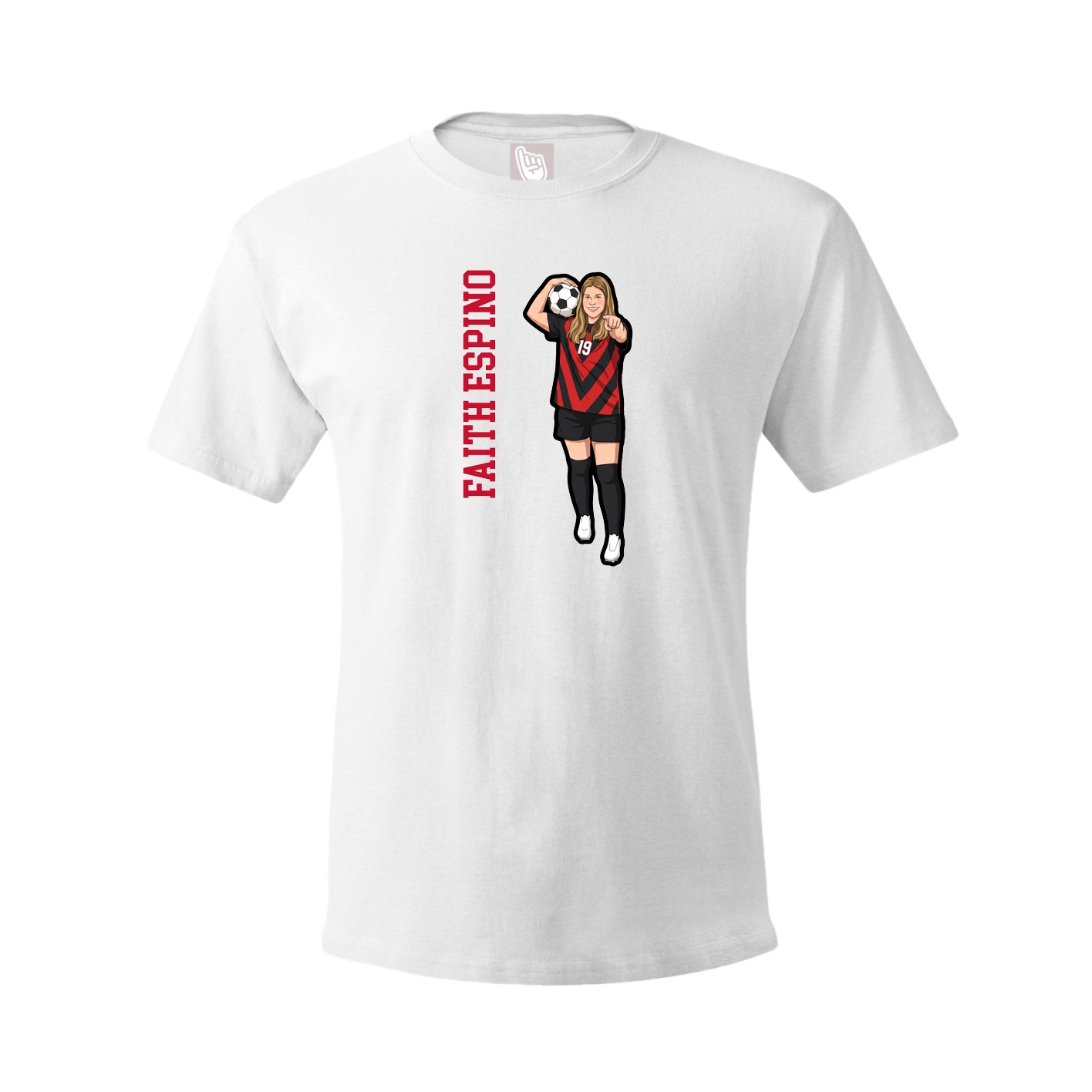 Youth Tee — Name Vertical in White