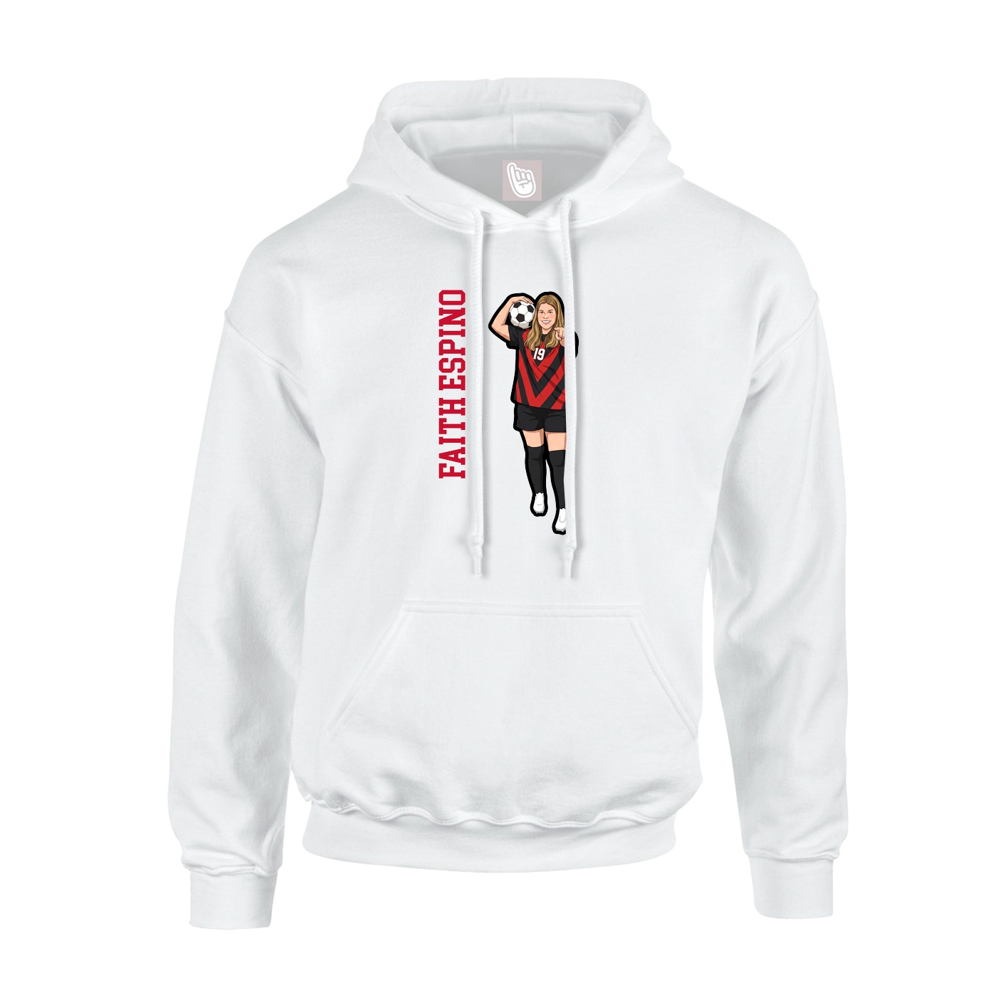 Hoodie — Name Vertical in White