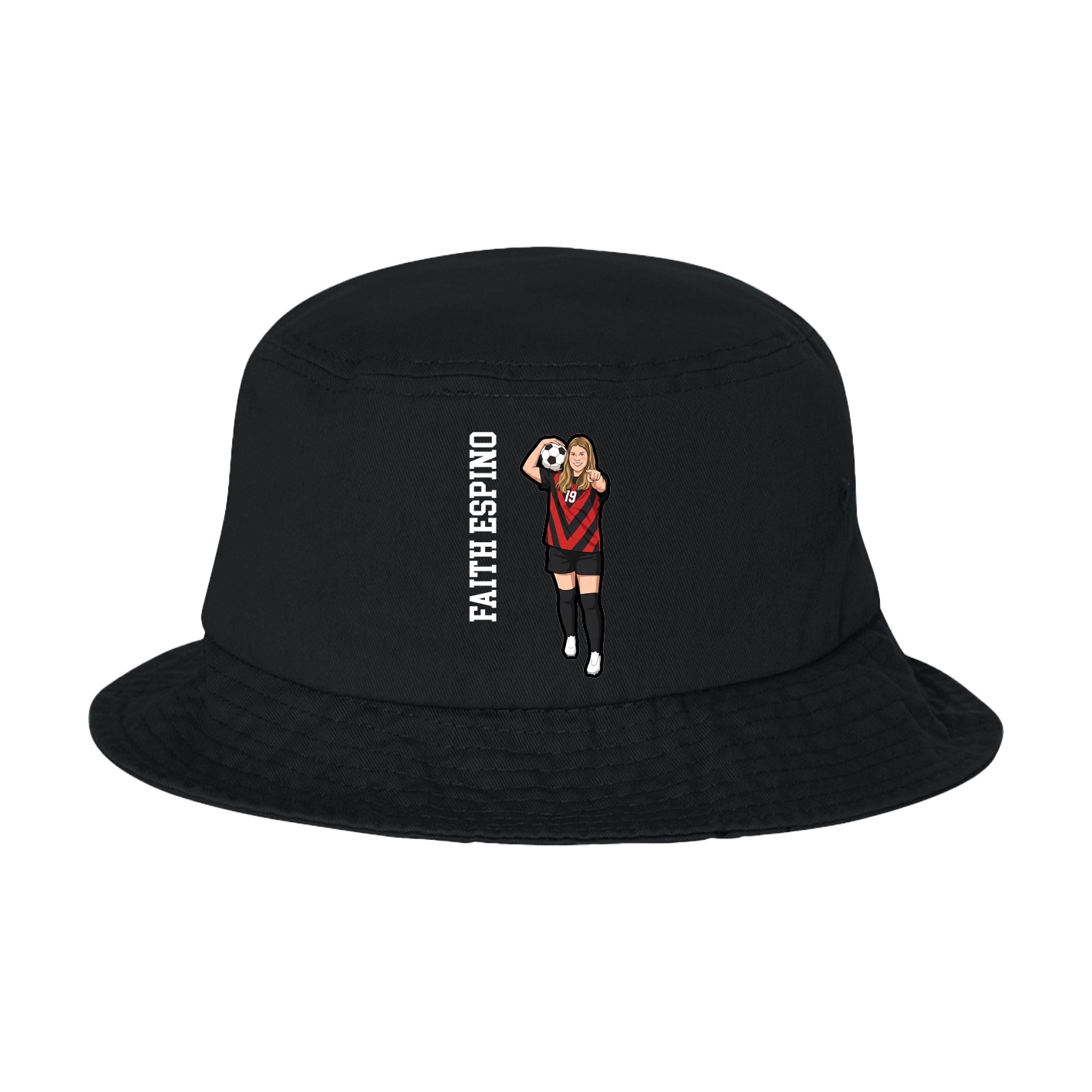 Bucket Cap — Name Vertical in Black