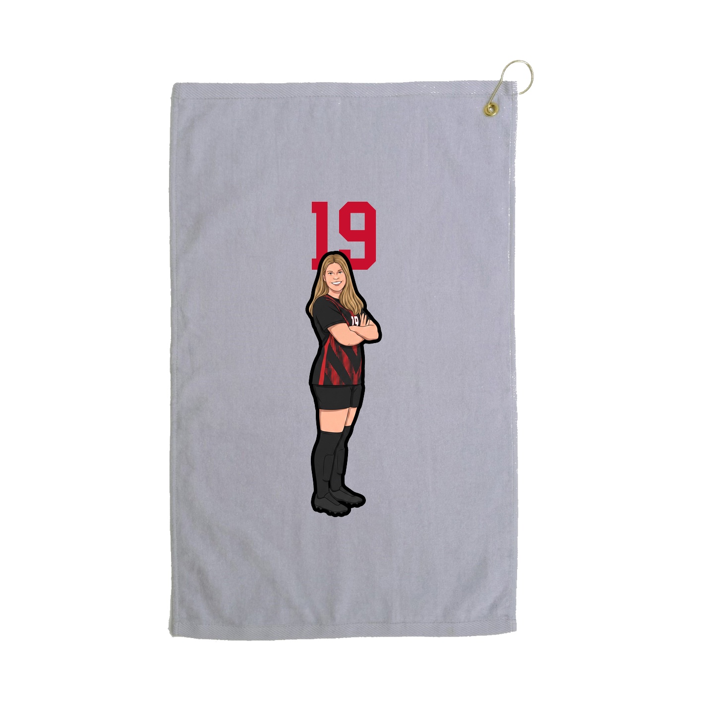 Golf Towel — Number Top in Grey