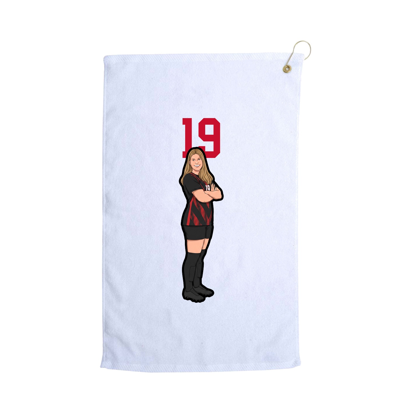 Golf Towel — Number Top in White