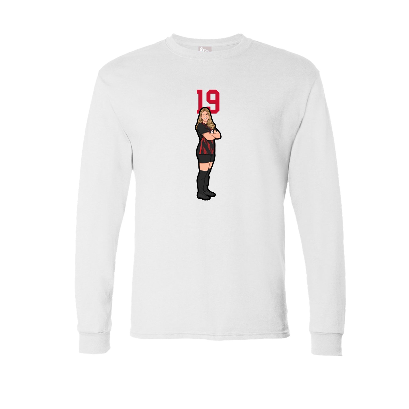 Long Sleeve Tee — Number Top in White