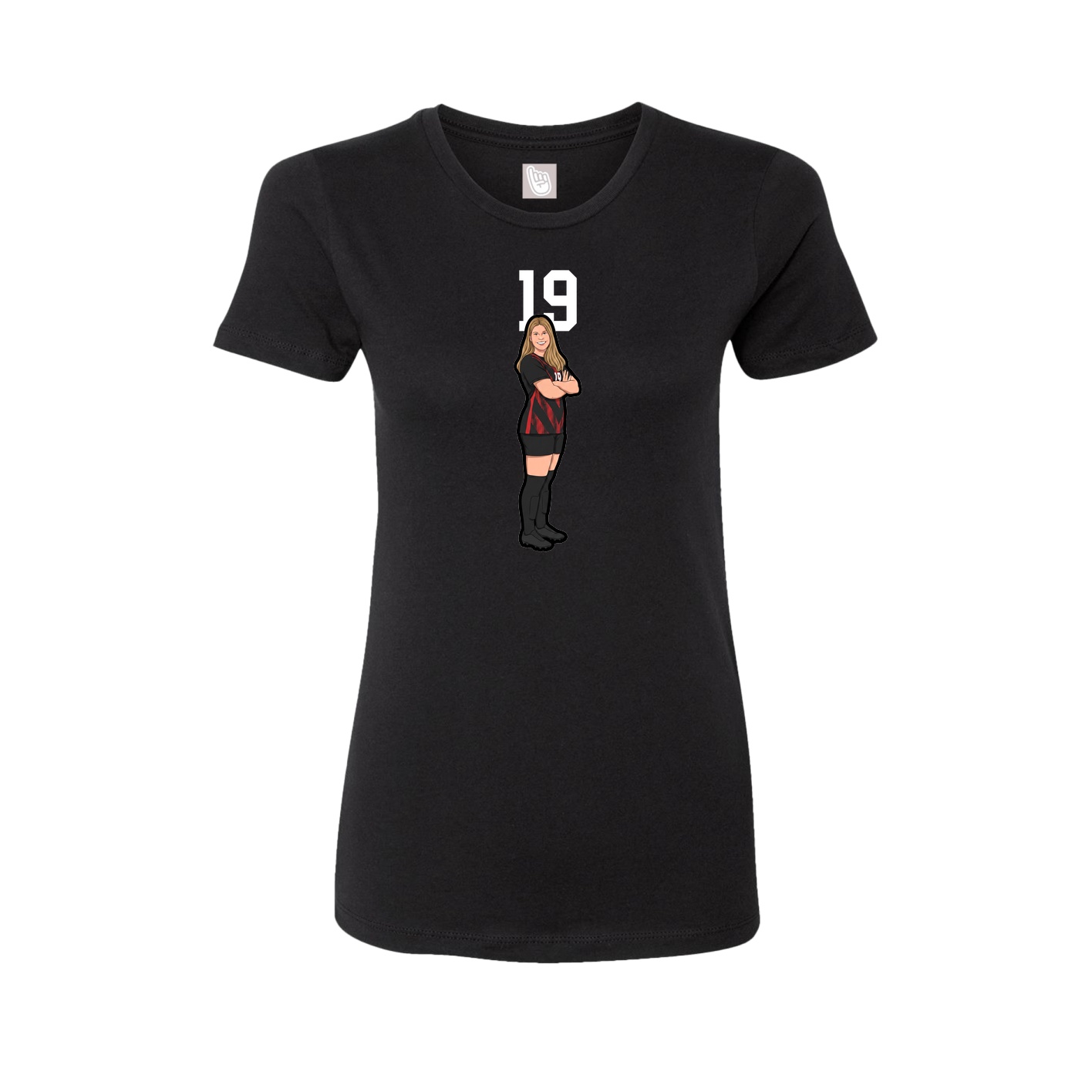 Womens Tee — Number Top in Black