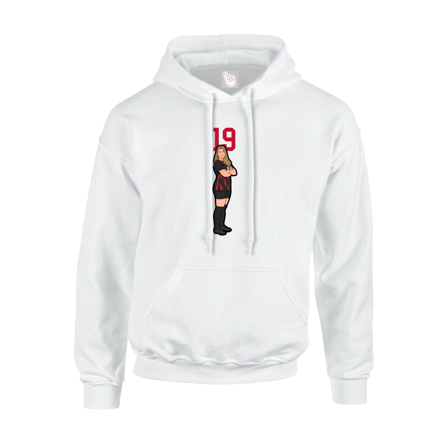 Youth Hoodie — Number Top in White