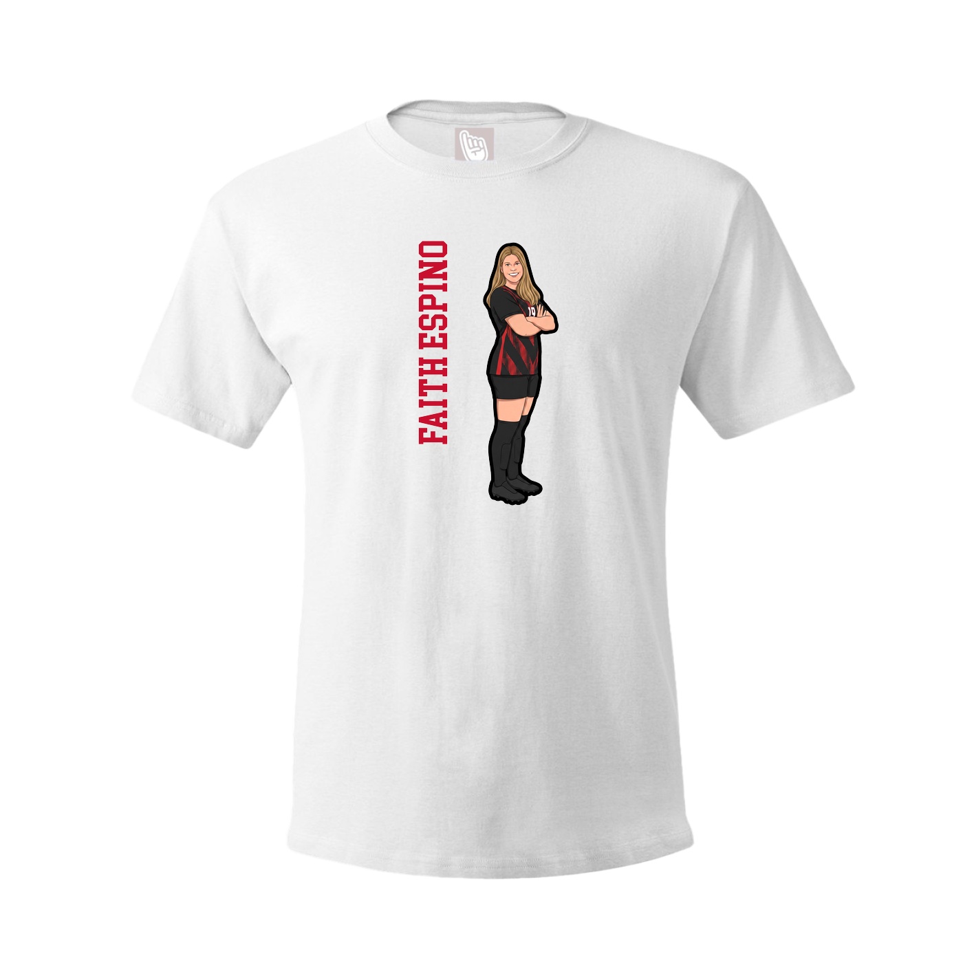 Tee — Name Vertical in White