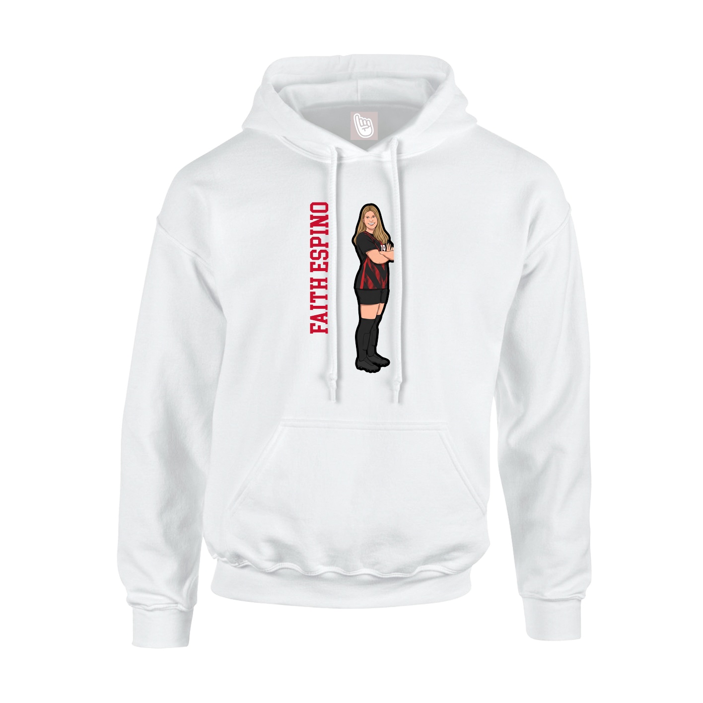 Youth Hoodie — Name Vertical in White