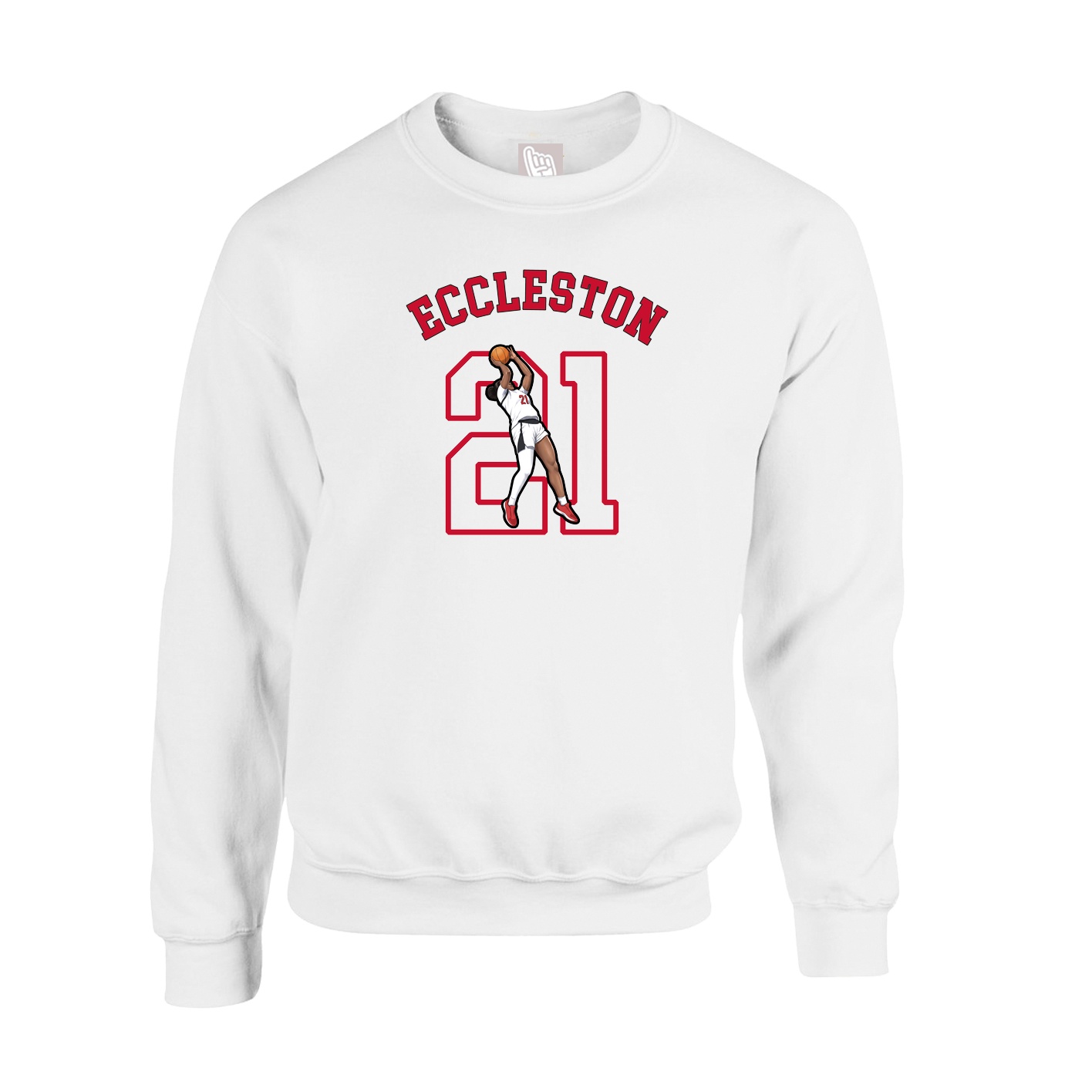 Fleece Crew — Shirsey Arch in White