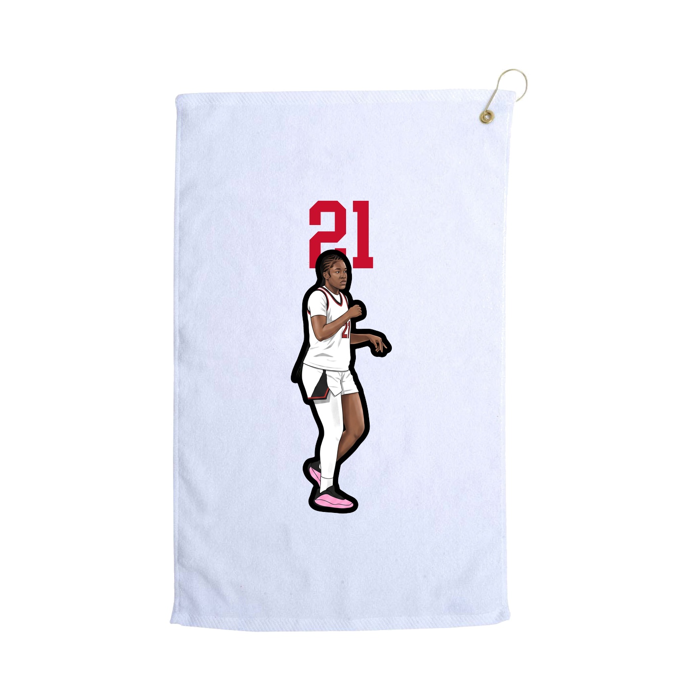 Golf Towel — Number Top in White