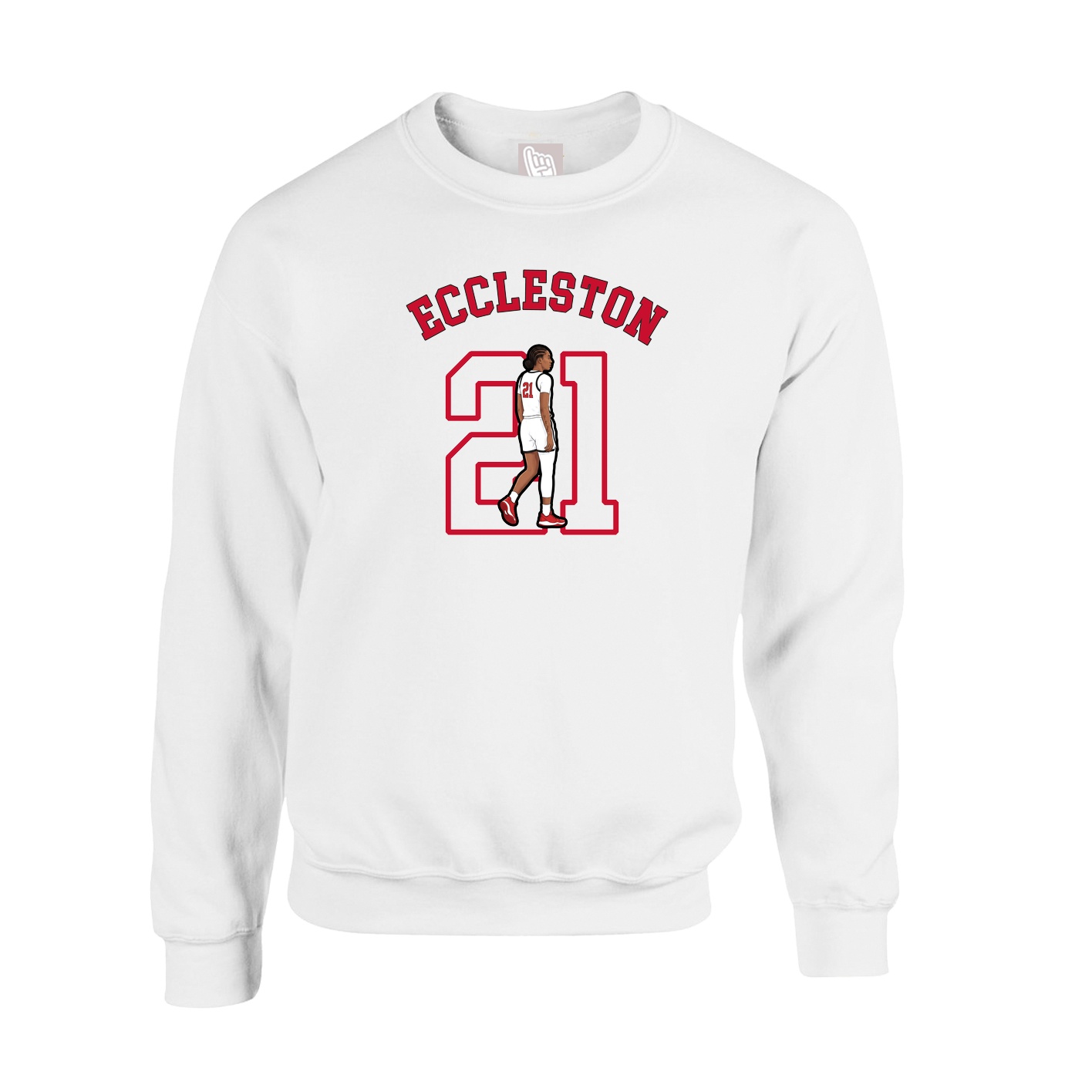 Fleece Crew — Shirsey Arch in White