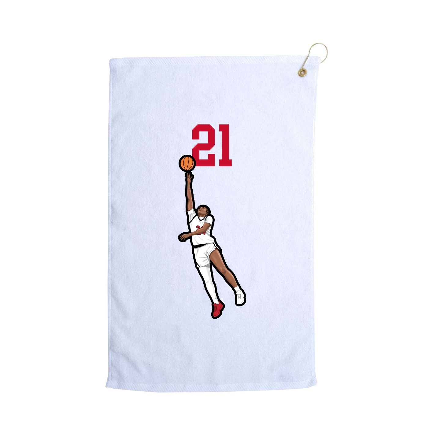 Golf Towel — Number Top in White