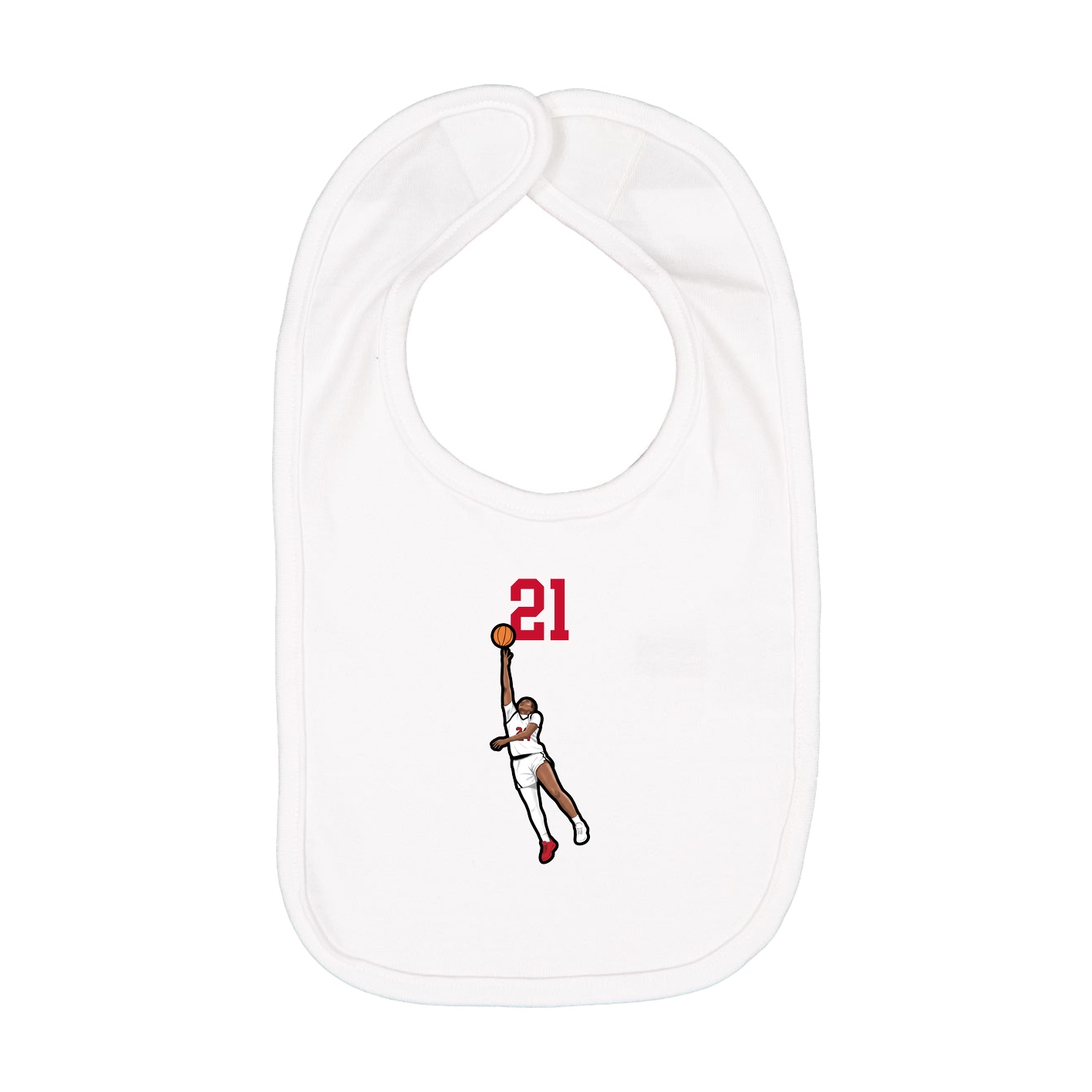 Infant Bib — Number Top in White