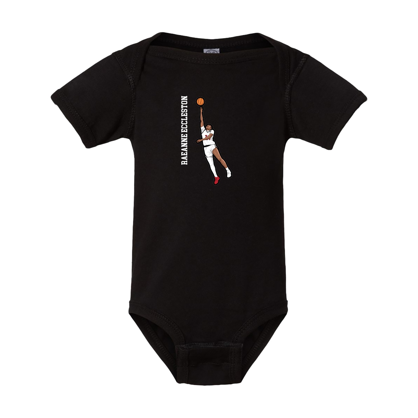 Baby Onesie — Name Vertical in Black