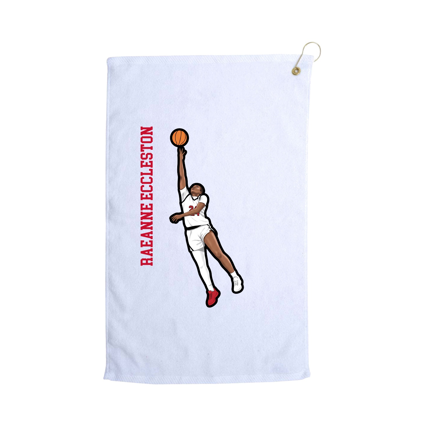 Golf Towel — Name Vertical in White