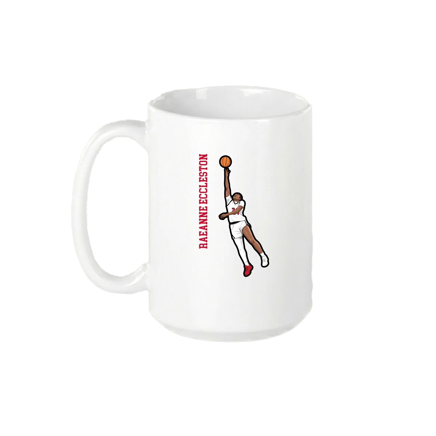 15oz Coffee Mug — Name Vertical in White