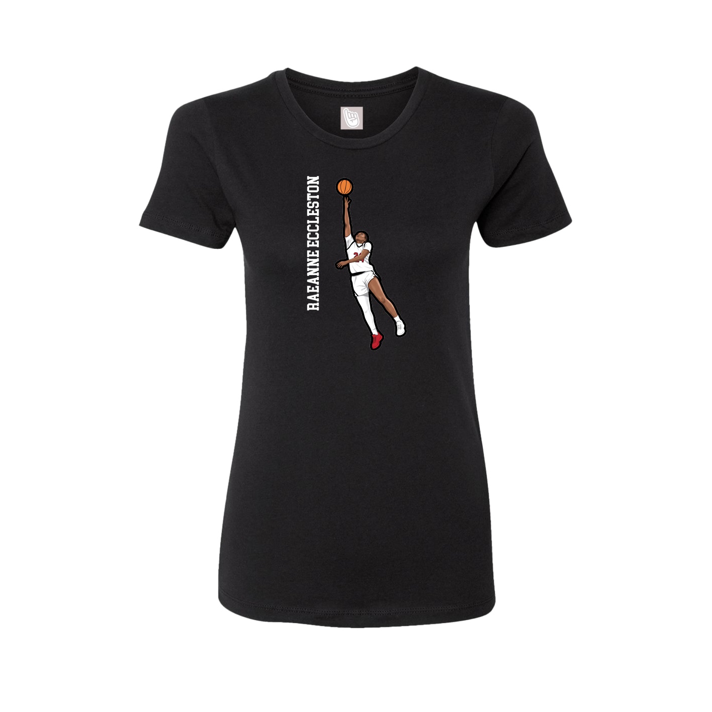 Womens Tee — Name Vertical in Black