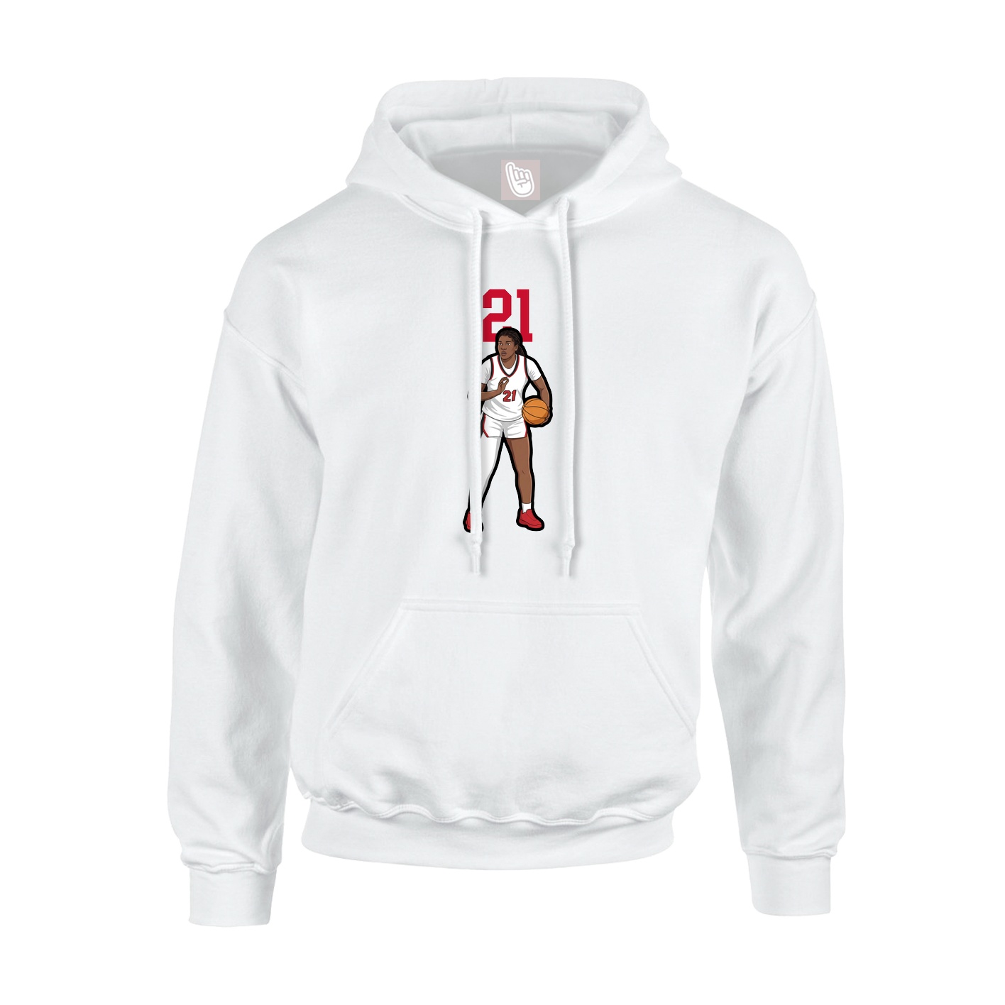Youth Hoodie — Number Top in White