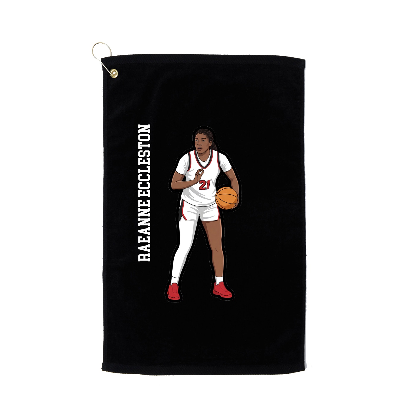 Golf Towel — Name Vertical in Black