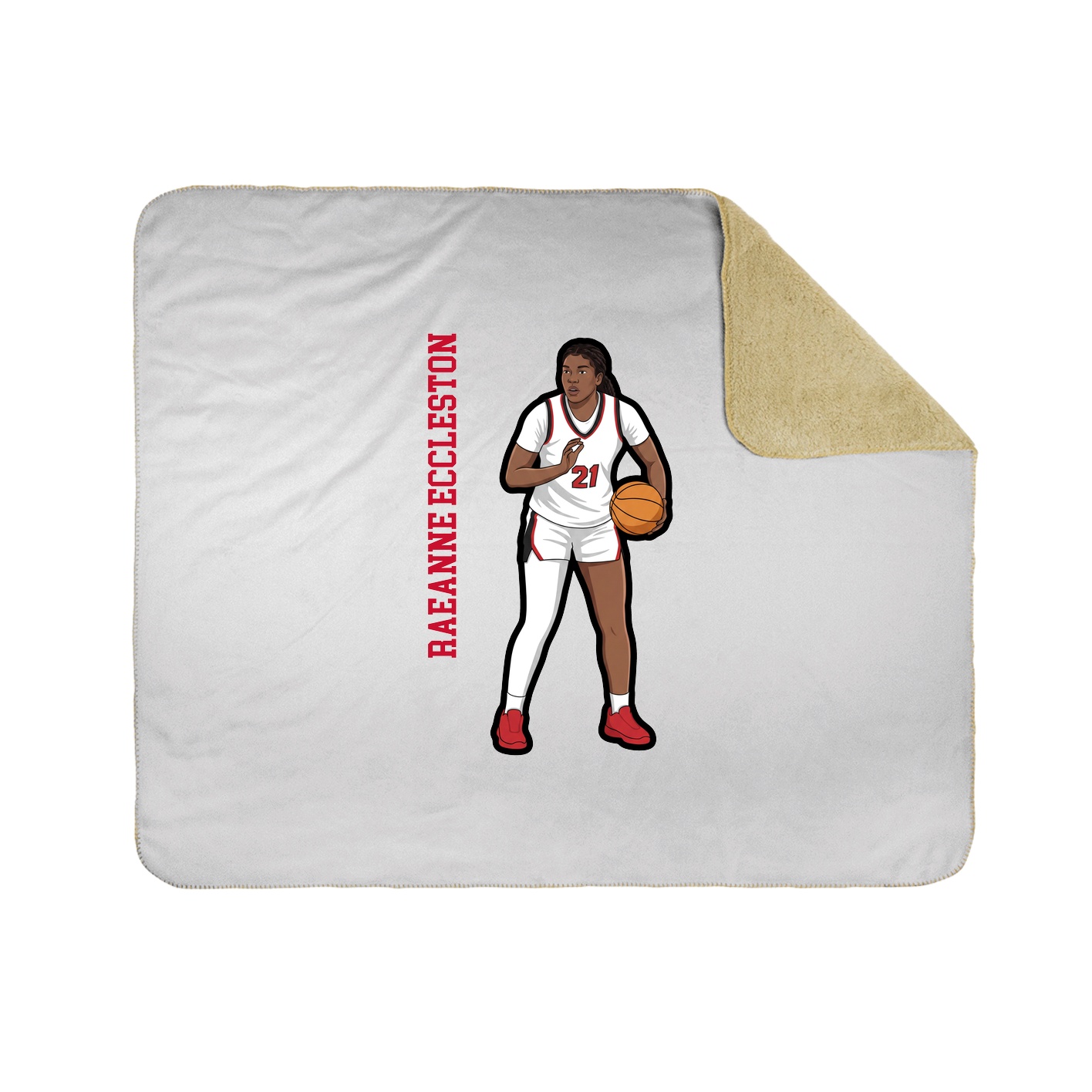 Throw Blanket — Name Vertical in White