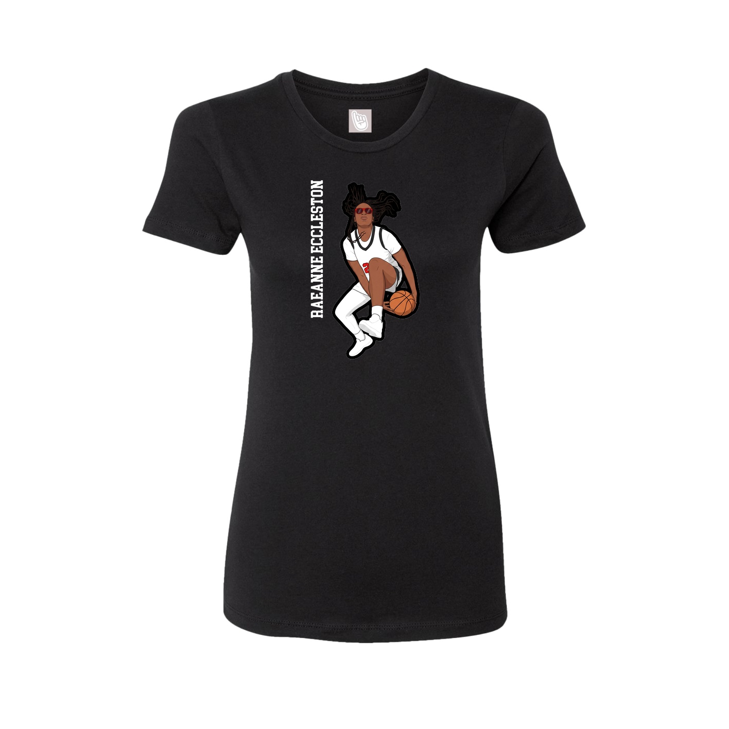 Womens Tee — Name Vertical in Black